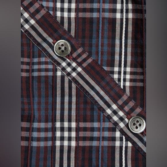 Veronica Beard Isabel Reversed Plaid Blouse Wine Puff Sleeve Blouse Size 0 - Picture 5 of 12